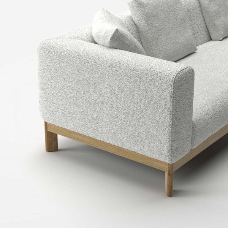 Upholstered sofa in a minimal style