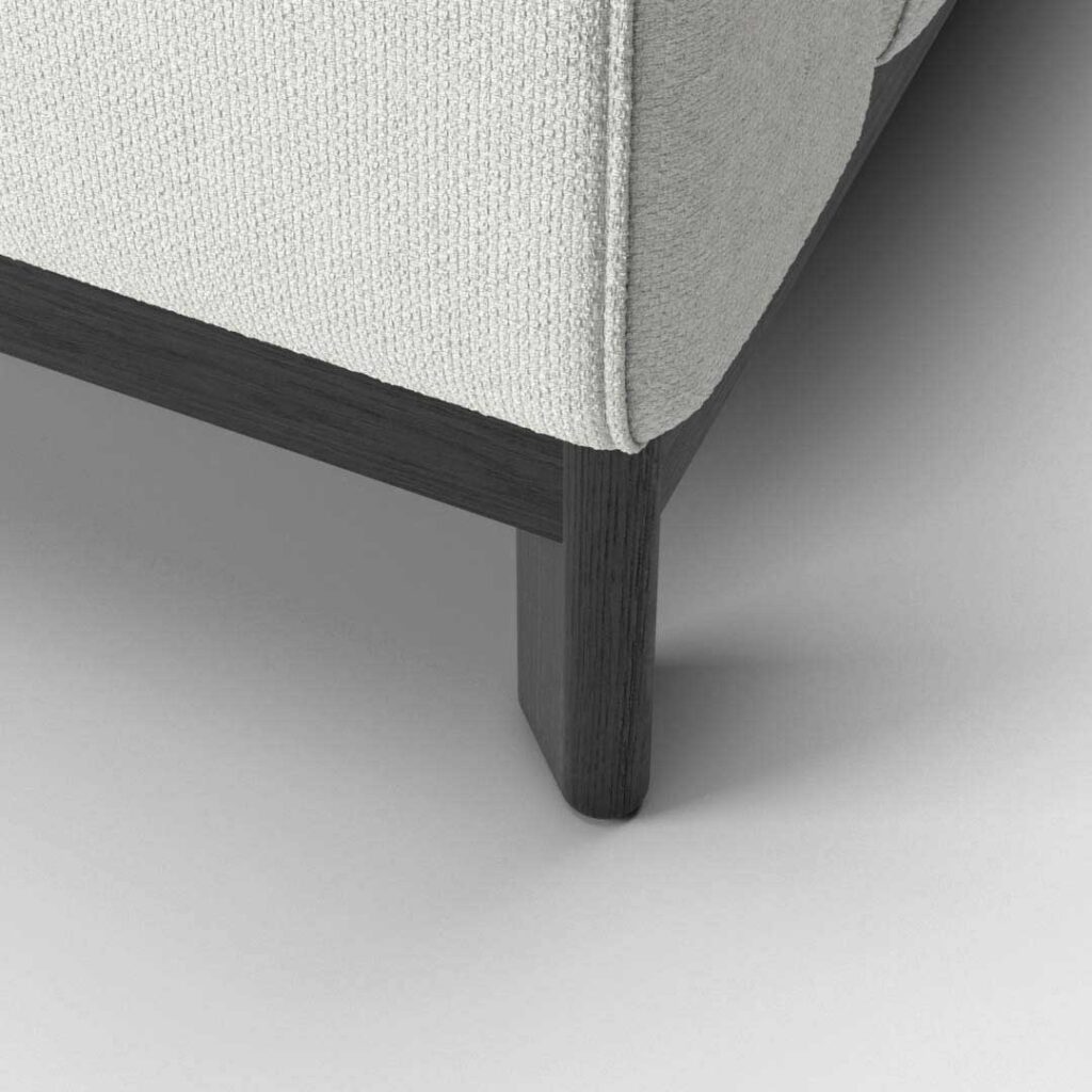 Sofa black ash leg detail