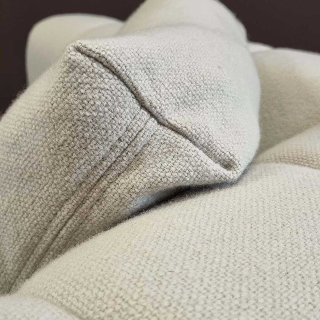Upholstery cushion fabric detail