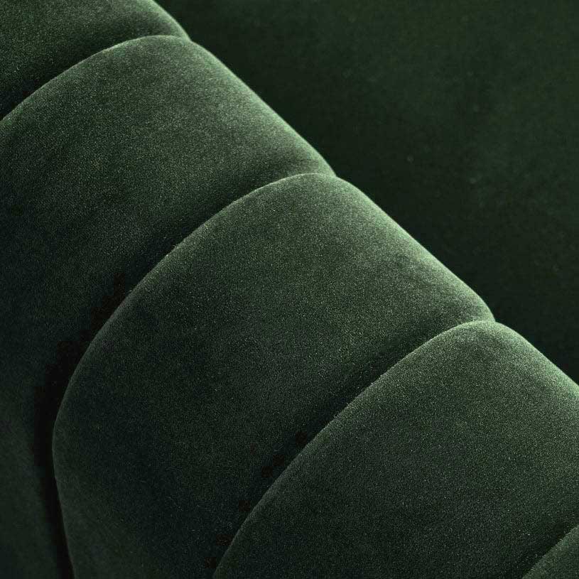 Upholstery fluted velvet fabric detail
